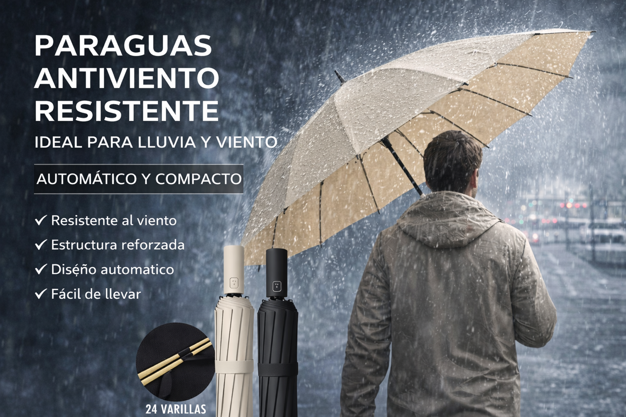 Paraguas Compacto Automático - Protección UV Total